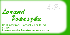lorand popeszku business card